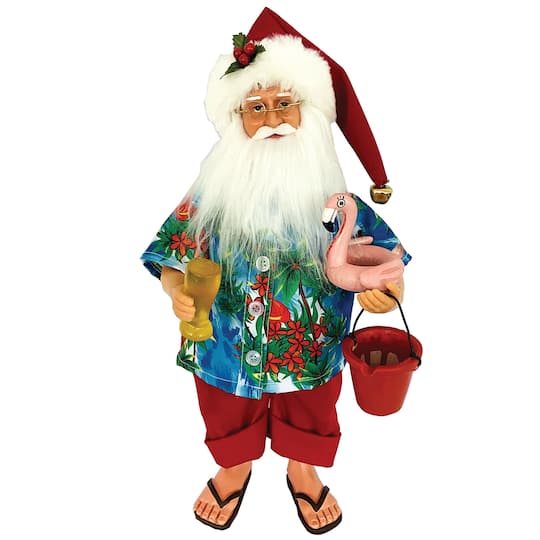 Santa's Workshop 15" Santa with Flamingo Floaty Figure